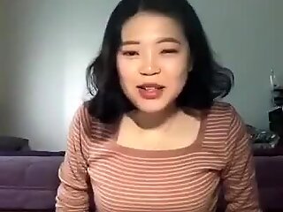 Cute Korean Girl Flashing on Camera