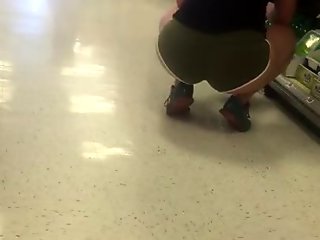 Fit Woman Shopping Bending Over in Little Shorts Showing Off Her Ass